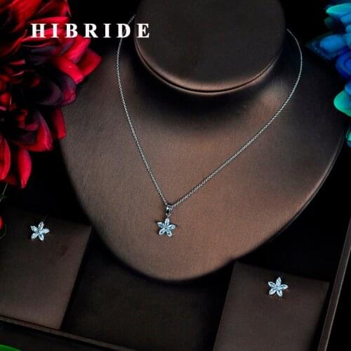 HIBRIDE New Design Star Shape Jewelry Sets For Women Link Chain Cubic Zirconia Wedding Jewelry Sets Luxury Bijoux N-600