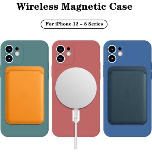 Liquid Silicone Shockproof Macsafe Case For iPhone 12 Mini 11 Pro Max XS XR X SE2020 8 7 Plus Magsafe Magnetic Cover Protecction