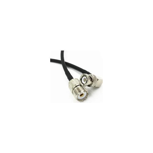 10in UHF SO239 Female Jack to BNC Male Right Angle Plug Jumper RG58 Cable 25cm