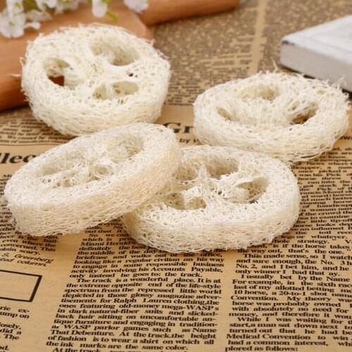 2cm thick 3.5-5.5CM Wide Natural Loofah Luffa Loofah Slices DIY Soap Holder Cleaner Sponge Scrubber LX2727