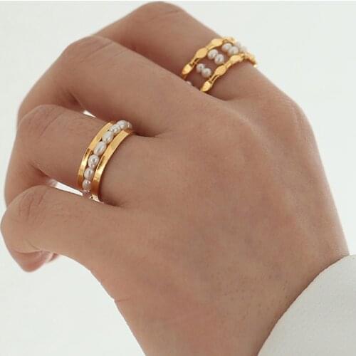 2021 New Hot Sale 14KGF 100% Natural Freshwater Pearl Ladies Gentle Retro Style Open Design Cz Ring for Women