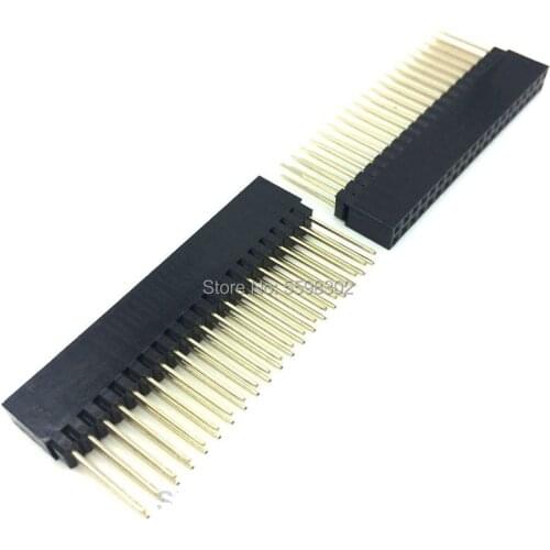 2x20 PIN double Row Straight FEMALE PIN HEADER 2.54MM PITCH pin long 12MM Strip Connector Socket 2*20 40 PIN 2x20pin pc104