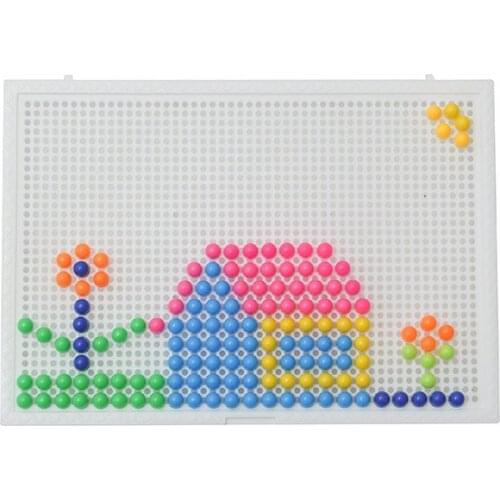 320 Pcs Mosaic Peg Board Jigsaw Puzzle Mushroom Nails Peg Puzzles Educational Toys for Kids EIG88