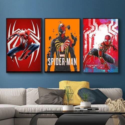 5d Diamond Painting Wall Art Cross Stitch Marvel Spiderman Character Avengers Superhero Full Drill Embroidery Home Decoration