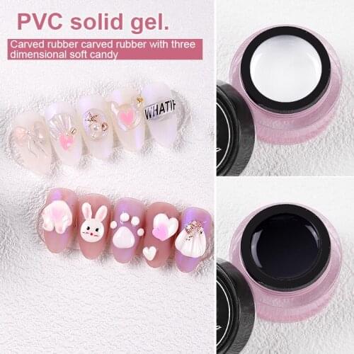 7PCS/Set Nail Mold Set With Nail Clay Silicone Easy To Release Candy Bear Bow Soft Carved Abrasives DIY Nails Decoration Tools