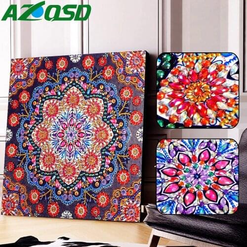 AZQSD Diamond Embroidery Mandala Needlework Home Decor Diamond Painting Flower Picture Of Rhinestones Special Shaped 30x30