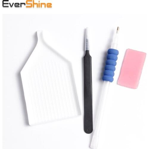 Diamond Painting Accessories Tools Kits Sale Diamond Embroidery Stainless Steel Tweezers Pen Glue Plastic Tray Rhinestones Tools