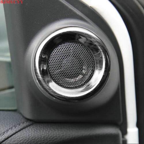 BJMYCYY 2PCS/SET Car A-pillar sound stainless steel decorative ring For HONDA CRV CR-V 2017 2018 Auto accessories