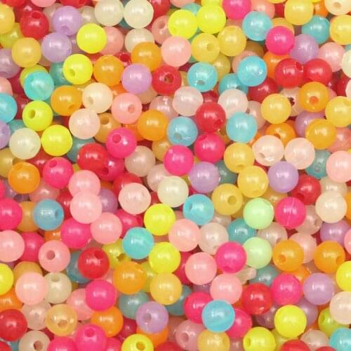 50-500Pcs 4-12mm Mixed Multicolor Round Spacer Bead Acrylic Beads Loose Handcarft Jewelry Making DIY Bracelet Necklace Jewelry