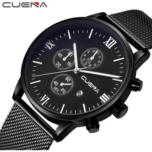 CUENA Mens Silver Watch