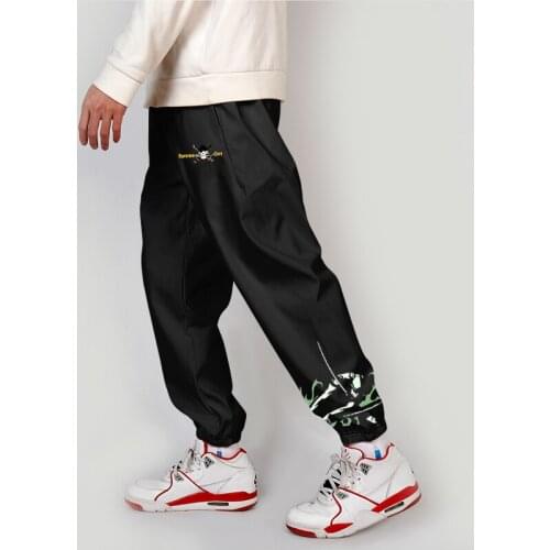 Jogger Men Streetwear Spring Autumn Sweatpants Harajuku Pant Fashion Broadcloth Straight Roronoa Zoro Casual Loose Mid Flat