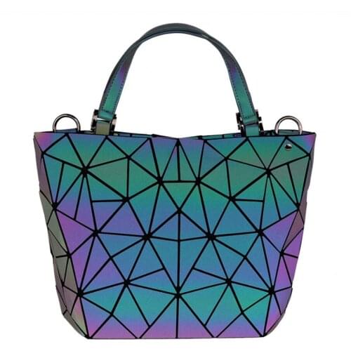 Geometric Purse Holographic Purse,Eco-Artificial Leather Luminous Purses and Handbags Match Wallet 6 Different Style