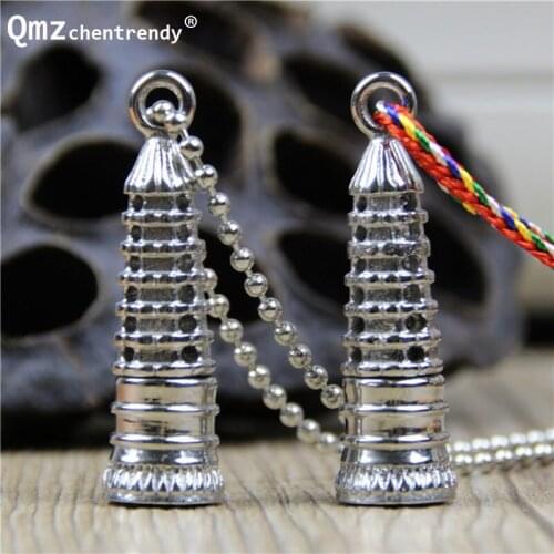 Stainless Steel Pagoda Tower Vintage Mantra Necklace Openable Mantra FuGa uri Buddhist Jewelry