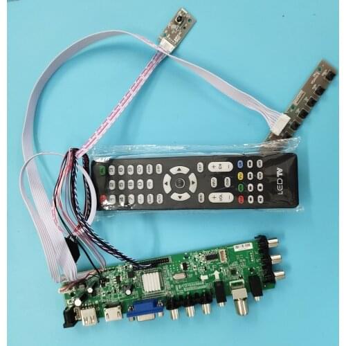 Kit For LTN133AT17/305 remote WLED VGA AV LED 1366X768 40pin TV LVDS USB HDMI Signal controller board digital DVB-T DVB-T2 13.3"