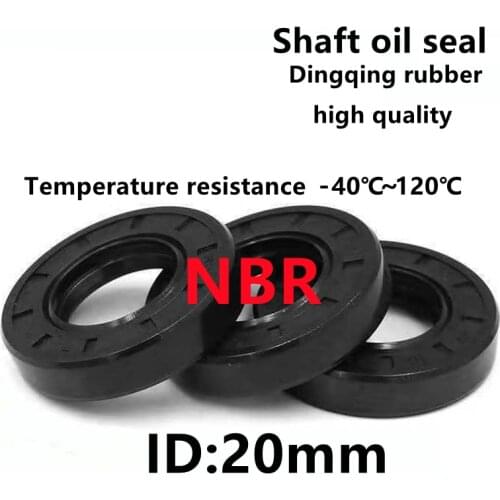 2pcs NBR Shaft Oil Seal TC-20*27/28/30/31/32/34/35/37/38/40/42/45/47/50/52/55*5/6/7/8 Nitrile Rubber Double Lip With Spring