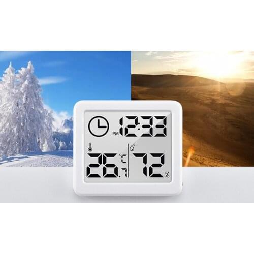 Multifunction Home Electronic Clock Digital Thermometer Hygrometer Indoor Room Desktop Accessories Mini Dry Humidity Indicator