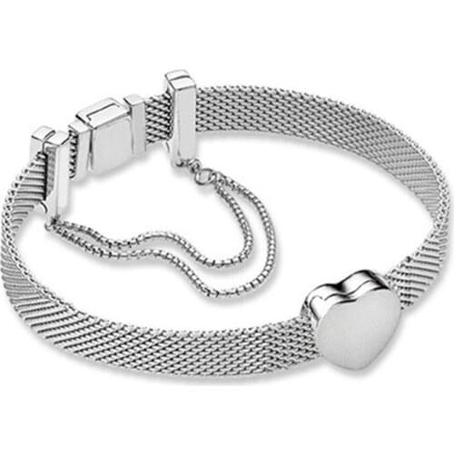 NEW 100% 925 Sterling Silver Reflexions Bracelet Set Fashion Heart Elegant Fit European DIY Original Charm Bead Jewelry Gift