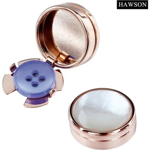 HAWSON Rose Gold Color Button Cover Mother Pearl Cover Button for Mens Clothing Accessory
