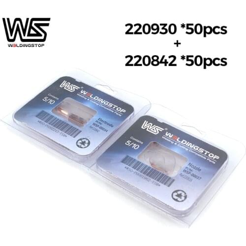 WS 220930 nozzle tip 50pcs 220842 electrode 50pcs plasma cutter Cutting torch consumable Free Shipping PKG/100