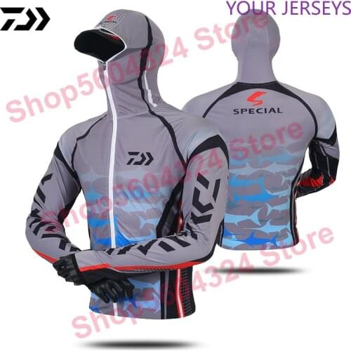 2021 New Fishing Clothing Anti-UV Sunscreen Sun Protection Face Neck Fishing Shirt Breathable Quick Dry Fishing Clothes DAIWA