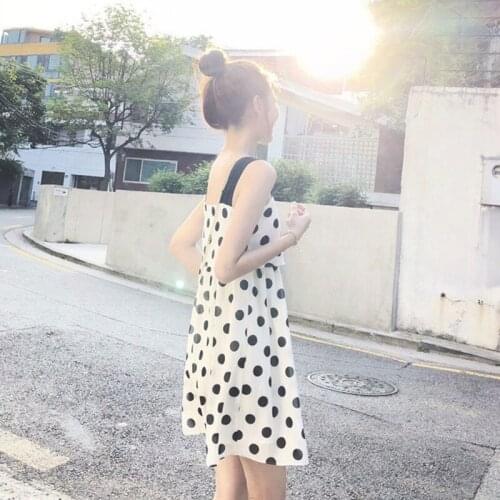 2020 new Summer Large Size Womens Polka Dot Strap Dress Girls Sling Sleeveless Dresses b195