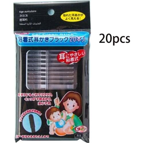 20Pcs/Pack Disposable Sticky Ear Swabs Pick Spiral Tips Wax Removal Remover Tool Kit Nasal Cleaner Stick Portable