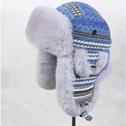 Autumn and winter knitted lei feng cap winter ear priotection hat outdoor skiing thermal cotton hat