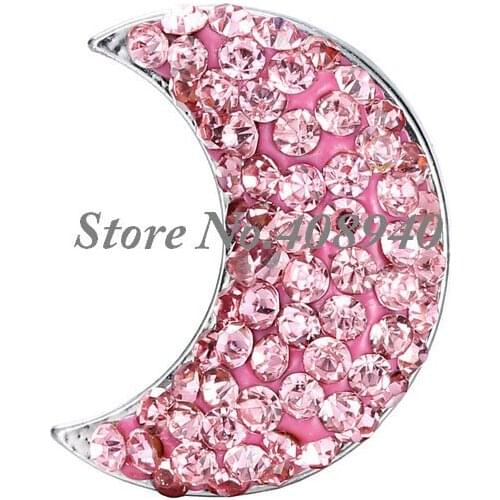 Snap Jewelry 5PCS "Moon" Shaped snap button charms Fit Snap Button Bracelet and Button Pendant DelicateLSSN022*5