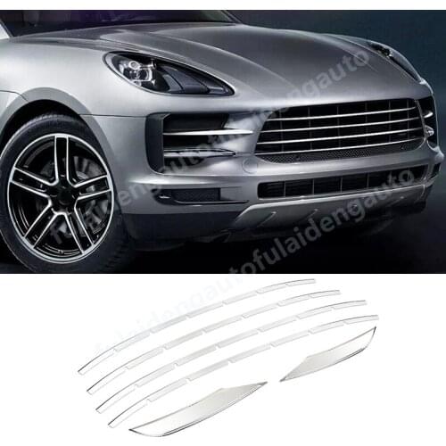 6pcs For Porsche Macan 2019 Stainless steel Front Grilles Grill Decorate Trim car styling accessories