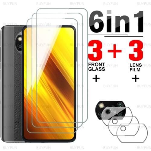 6in1 lens film for xiaomi poco x3 nfc HD Front Tempered Glass for poco poko pocophone x3 pro x3 GT m3 m3pro f3 safety glass