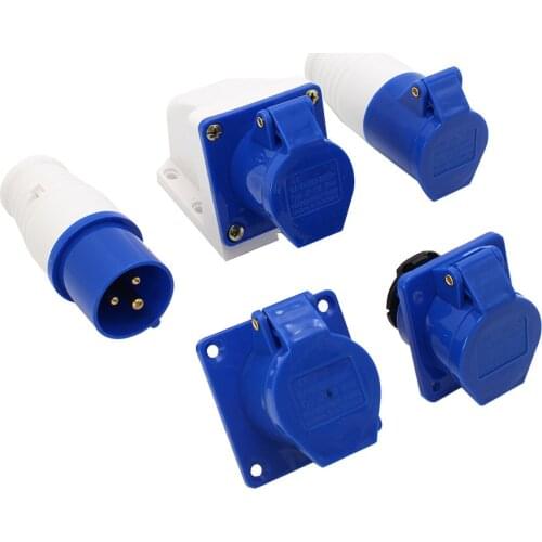 Industrial Plug Socket 16/32A 3P/4P/5P Blue Red IP44 Waterproof Male Female Electrical Connector Power Connecting From Makerele
