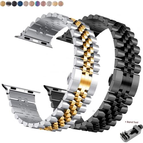 Stainless Steel Strap for Apple Watch Band 6 SE 5 4 42 44mm Band Luxury Style For Iwatch 38 42mm 3 2 1 Wristband Sport Bracelet