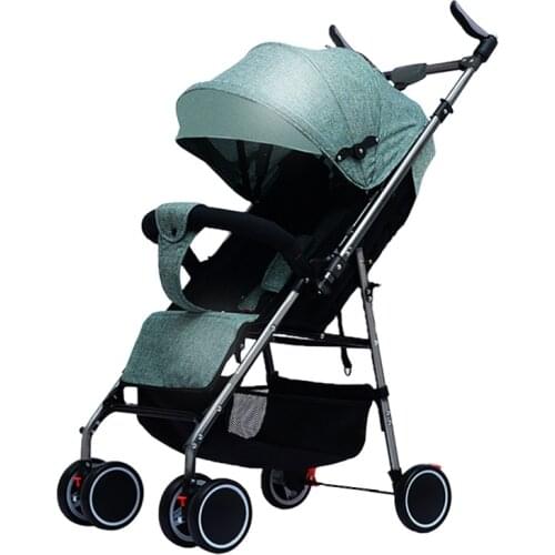 Baby Strollers Foldable Shock-absorb Simple Umbrella for Babies Stroller Can Sit and Lie Light Two-way Trolley Baby Pushchair