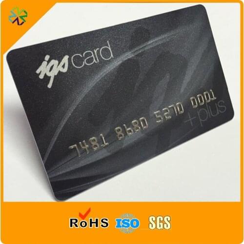 Embossed number gold stamping plastic business cards/PVC gift cards