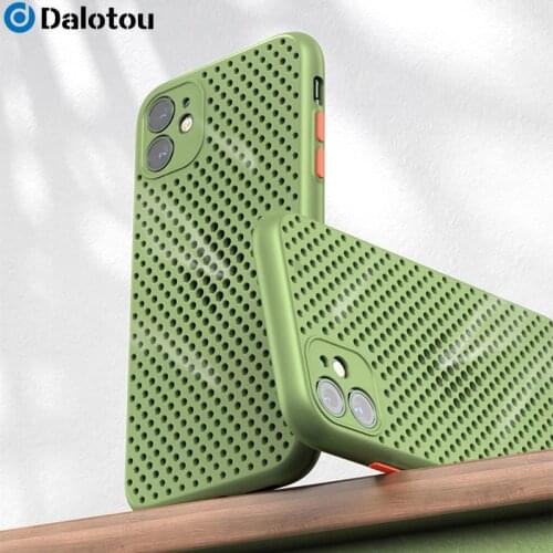Heat Dissipation Breathable Case For iPhone 7 8 Plus 12 Mini 11 Pro X XS Max XR 6 6S SE 2020 Soft Silicone Candy Color Back Case