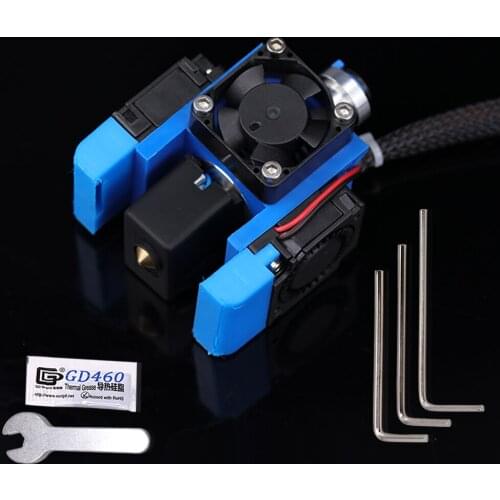 High Quality All Metal/Teflon V6 J-head Volcano Hotend Bowden Extruder Kit with Cooling Fan Bracket Block 1.75mm 3D Printer