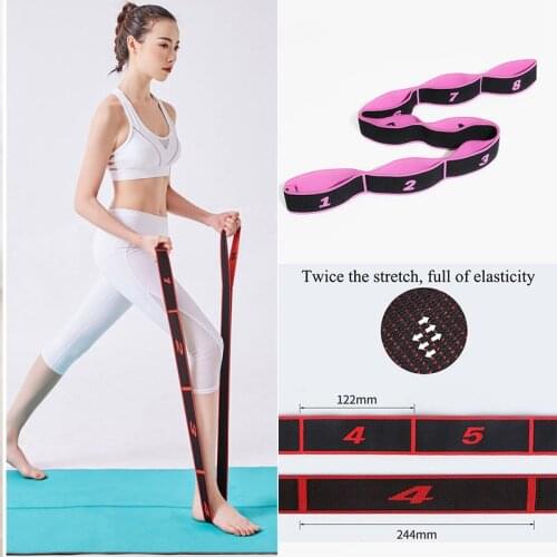 Yoga Pull Strap Belt Latex Elastic Stretching Fitness Gymnastics Training Bands Pilates Home Gym Equipment