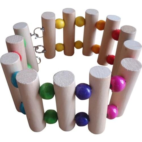 1Pcs Parrot Hamster Toys Bird Wood Ladder Climbing Cableway Rope Parrot Bites Cage Parakeet Pets Small Animal Toys juguete