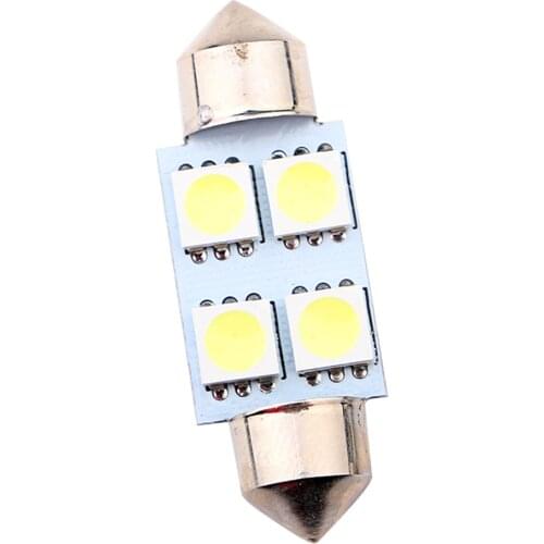 10pcs DC 12V 24V 31mm 36MM 39MM 41MM C5W C10W Festoon 5050 4 SMD Truck Car SUV Licence Plate Interior Dome Reading Lights White