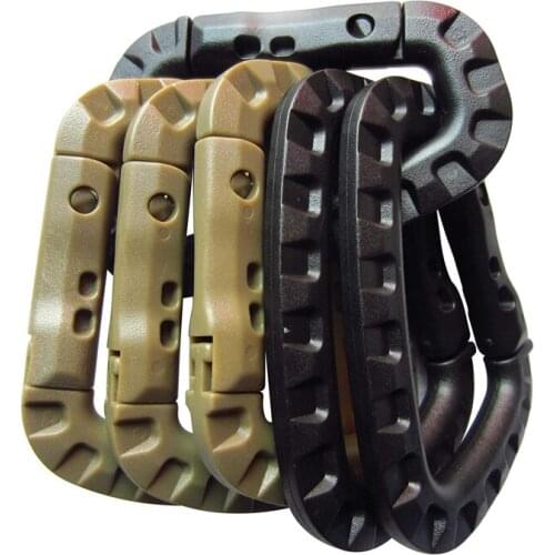 10pcs Light Weight D-Ring Carabiner Hanging Hook Clip for Backpack Hard Polymer Spring Snap Gear Clip Utility Keychain Hooks