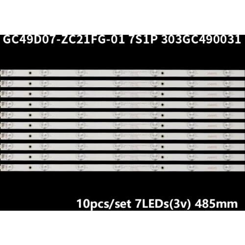 10pcs 485mm LED Backlight Lamps Strips 7leds for Ph ilips 49PUF6261/T3 GC49D07-ZC21FG-01 303GC490031 GC490M06