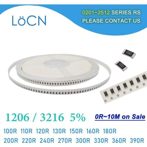 1206 J 5% 5000pcs 100R 110R 120R 130R 150R 160R 180R 200R 220R 240R 270R 300R 330R 360R 390R OHM 3216 SMD resistor LoCNService