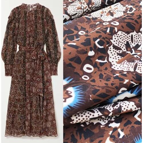 145cm*100cm designer fabric new khaki twill womens clothing advanced custom digital printing fabric sewing fabric for dress