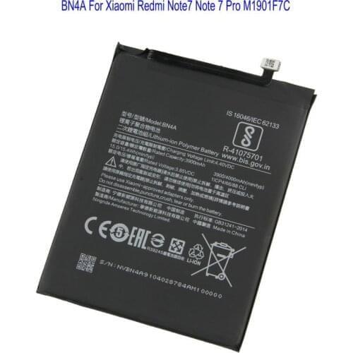 1x BN4A 3.85V 4000mAh / 15.4Wh Replacement Battery BN4A For Xiaomi Redmi Note7 Note 7 Pro M1901F7C Batteries