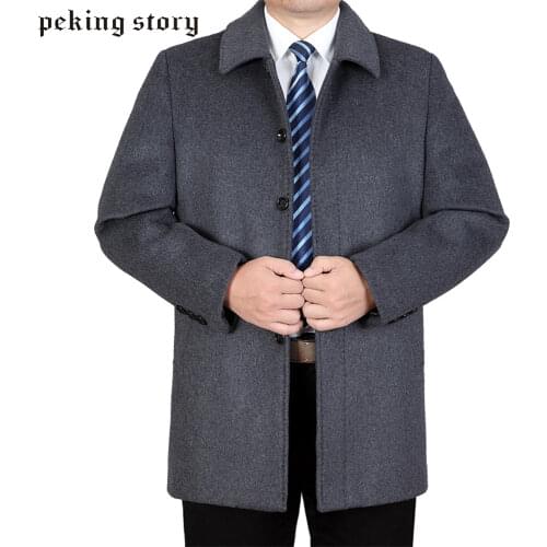 Mu Yuan Yang 2019 Autumn Winter Mens Jackets And Coats Male Outerwear Plus Size 4XL 5XL 6XL 7XL Thick Smart Casual Fashion Loose Woolen Coat