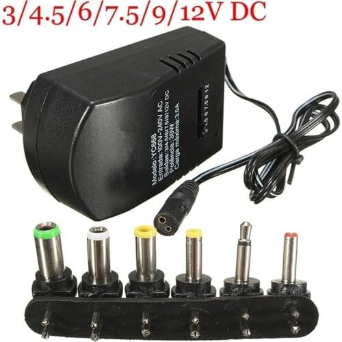 AC DC Adaptor 3V 4.5V 6V 7.5V 9V 12V 3.0A Adjustable Power Adapter 100-240V Universal Charger Power Supply Converter EU/US Plug