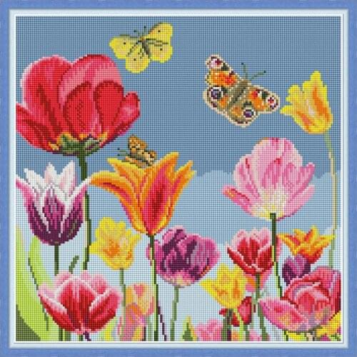 Flowers Pattern Diamond Painting 5D Diy Tulip Rhinestone Round and Square Drill Cross Stitch Set Diamond Mosaic Embroidery Gift