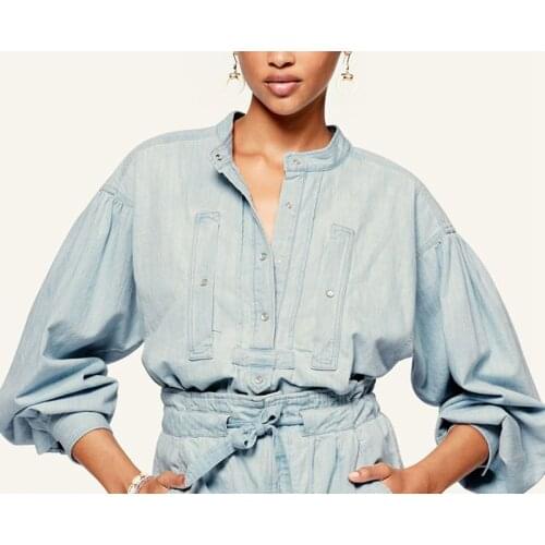 ANGLIU Womens Denim Shirts