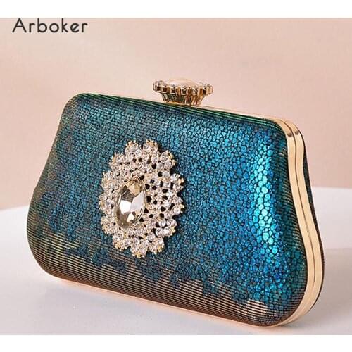 Glitter Leopard Printing Evening Bag Fashion Luxury Hand Bags Women Chain Diamond Flower Day Clutch Bridal Chain Crossbody Bag