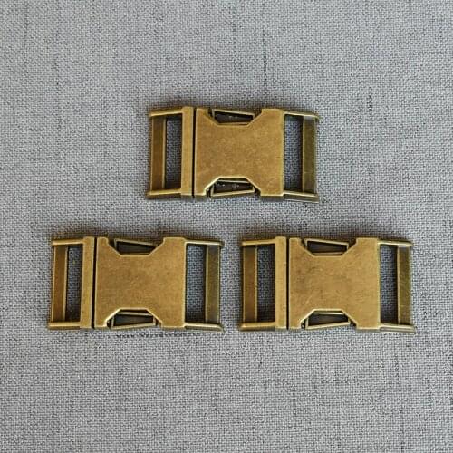 50 Pcs/Lot 20mm Bronze Metal Quick Side Release Buckles for Webbing Tactical Belt Dog Collar DIY Outdoor Luggage Accessories